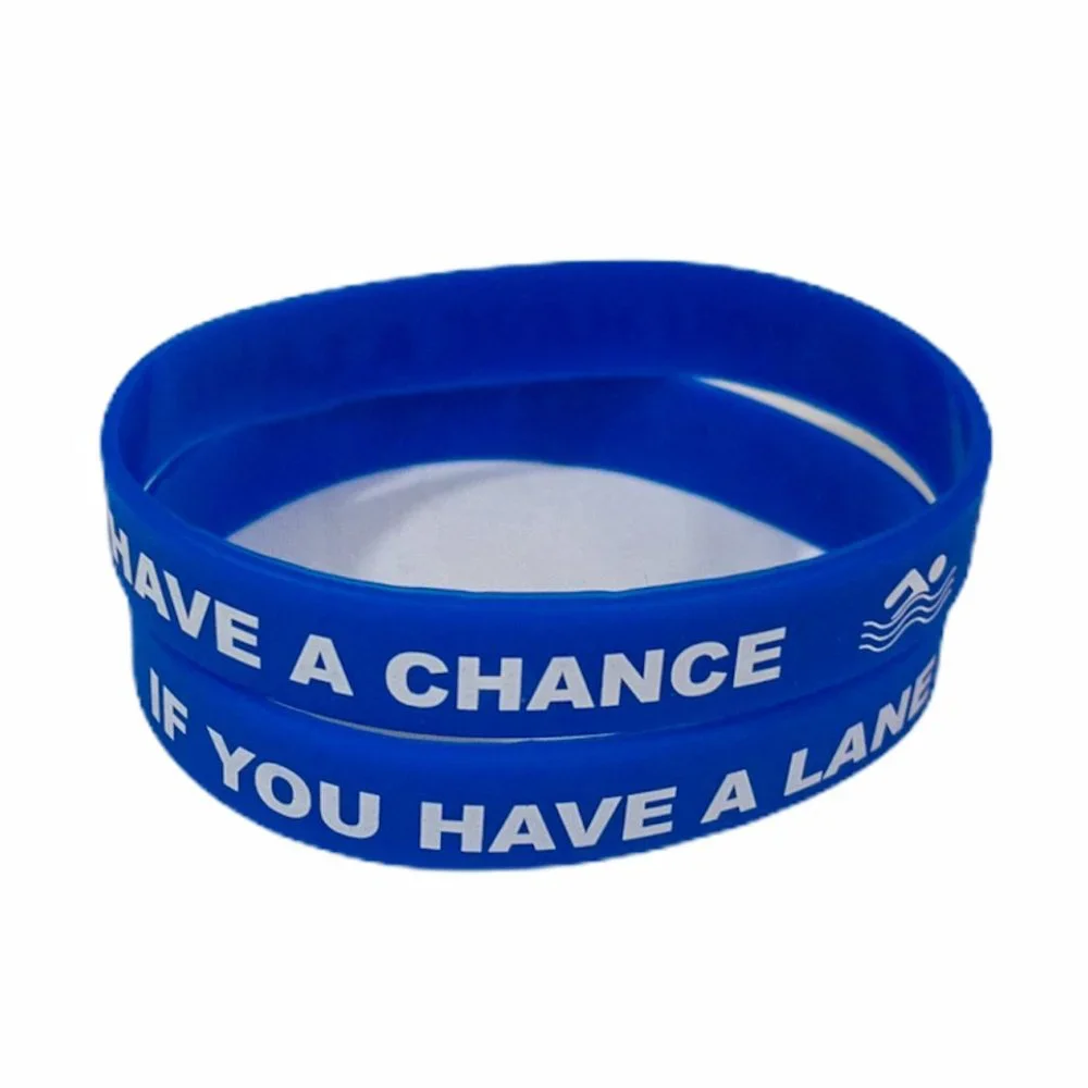 Swimming Motivation Silicone Wristband Blue If You Have A Lane You Have A Chance